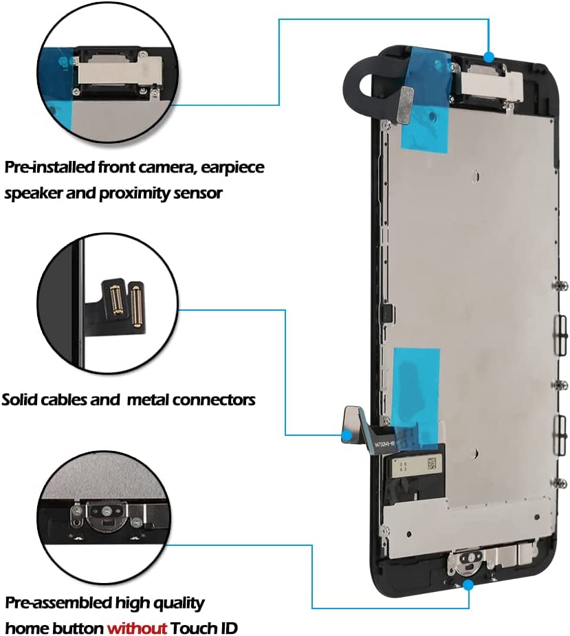 iPhone 7 LCD Screen Replacement with Home Button & Front Camera Parts